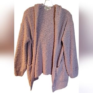 ✨️🆕️Textured Dusty Rose Hooded Cardigan | Lysticle Sz S